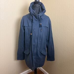 HJ.Room Hooded Parka Jacket Men’s XL Navy Blue Utility Military Coat Made Korea